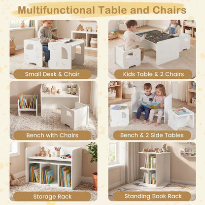 Kids Table and Chair Set with Space Saving Design