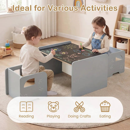 Kids Table and Chair Set with Space Saving Design