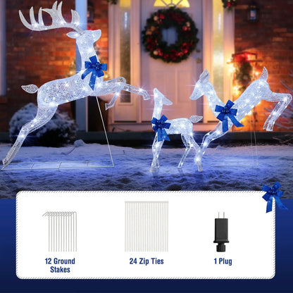 Lighted Christmas Reindeer Set with 255 Lights