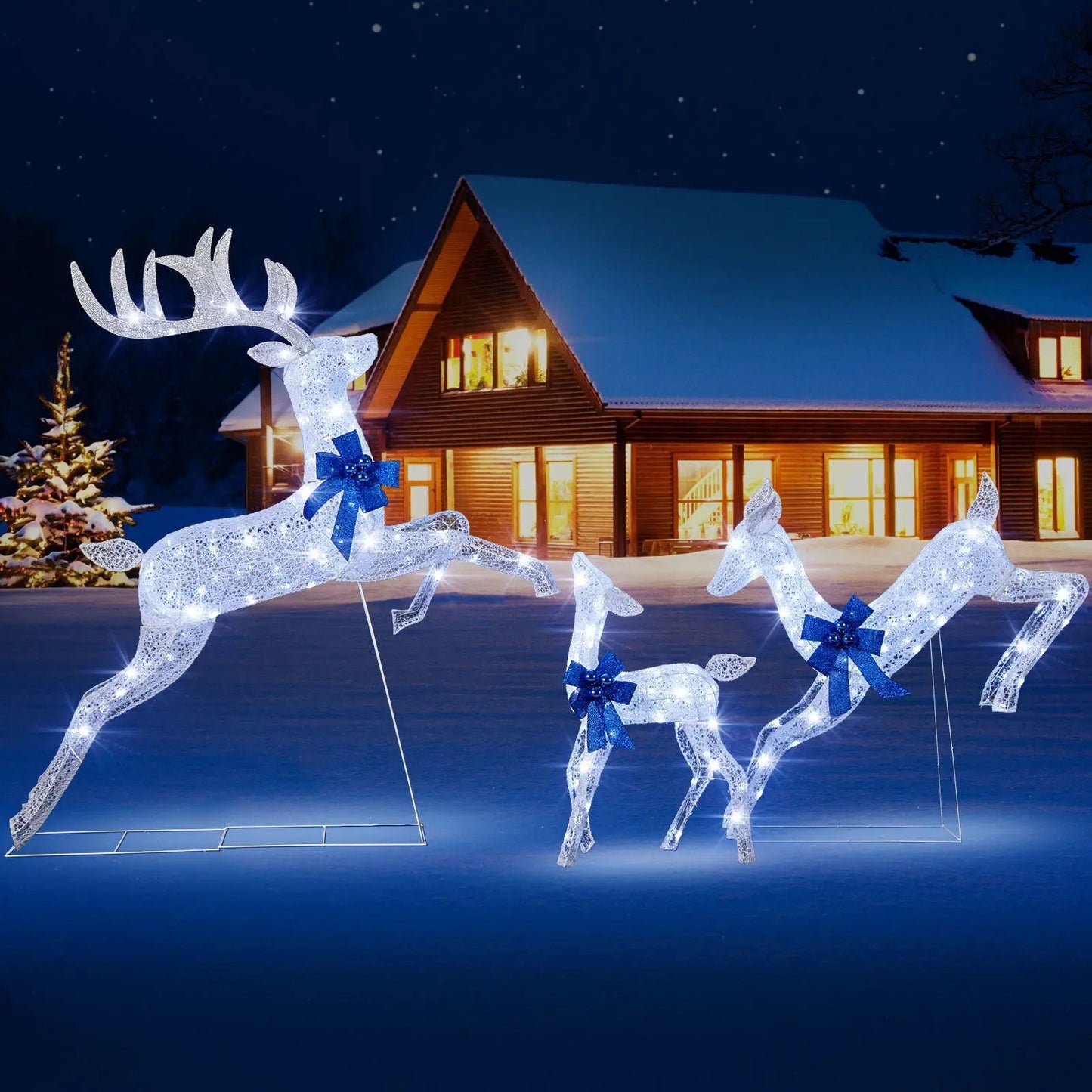 Lighted Christmas Reindeer Set with 255 Lights