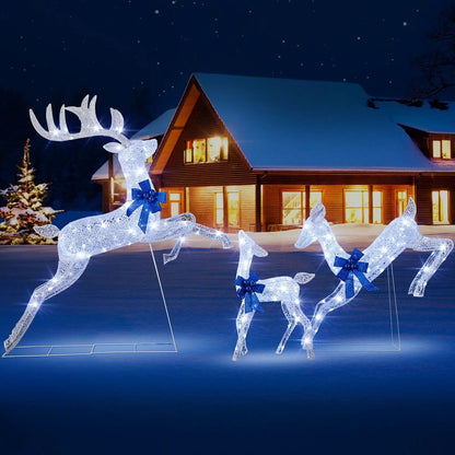 Lighted Christmas Reindeer Set with 255 Lights