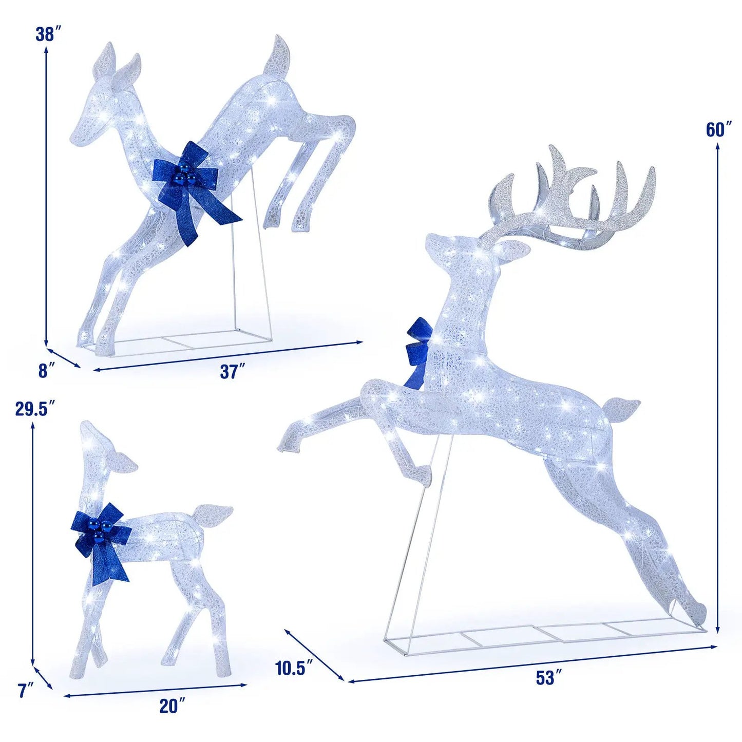 Lighted Christmas Reindeer Set with 255 Lights
