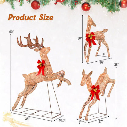 Lighted Christmas Reindeer Set with 255 Lights