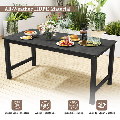 3 Pieces Outdoor Dining Table Set with 2 Benches