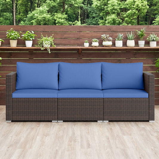 3 Pieces Patio Sectional Sofa Set with Soft Cushions - Tampa Home & Garden Store