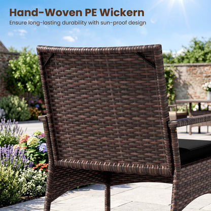 3-Piece Rocking Bistro Set brown hand-woven PE wicker outdoor chair DirectDeals on Tampa Home & Garden Store