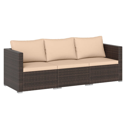 3 Pieces Patio Sectional Sofa Set with Soft Cushions
