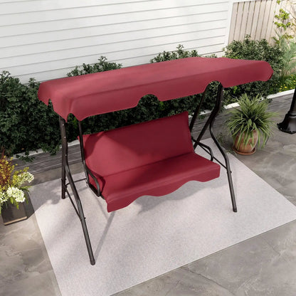 Three Seat Porch Swing with Canopy and Cushions