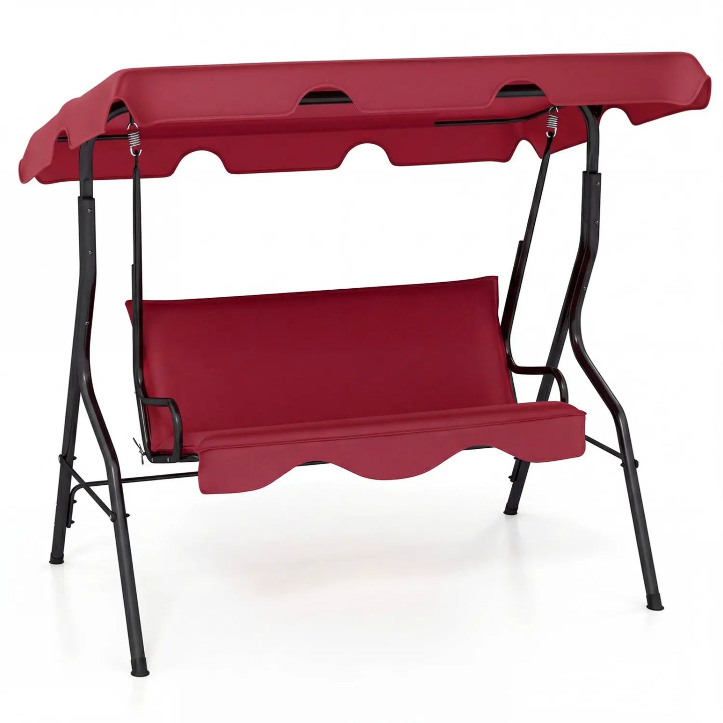 Three Seat Porch Swing with Canopy and Cushions