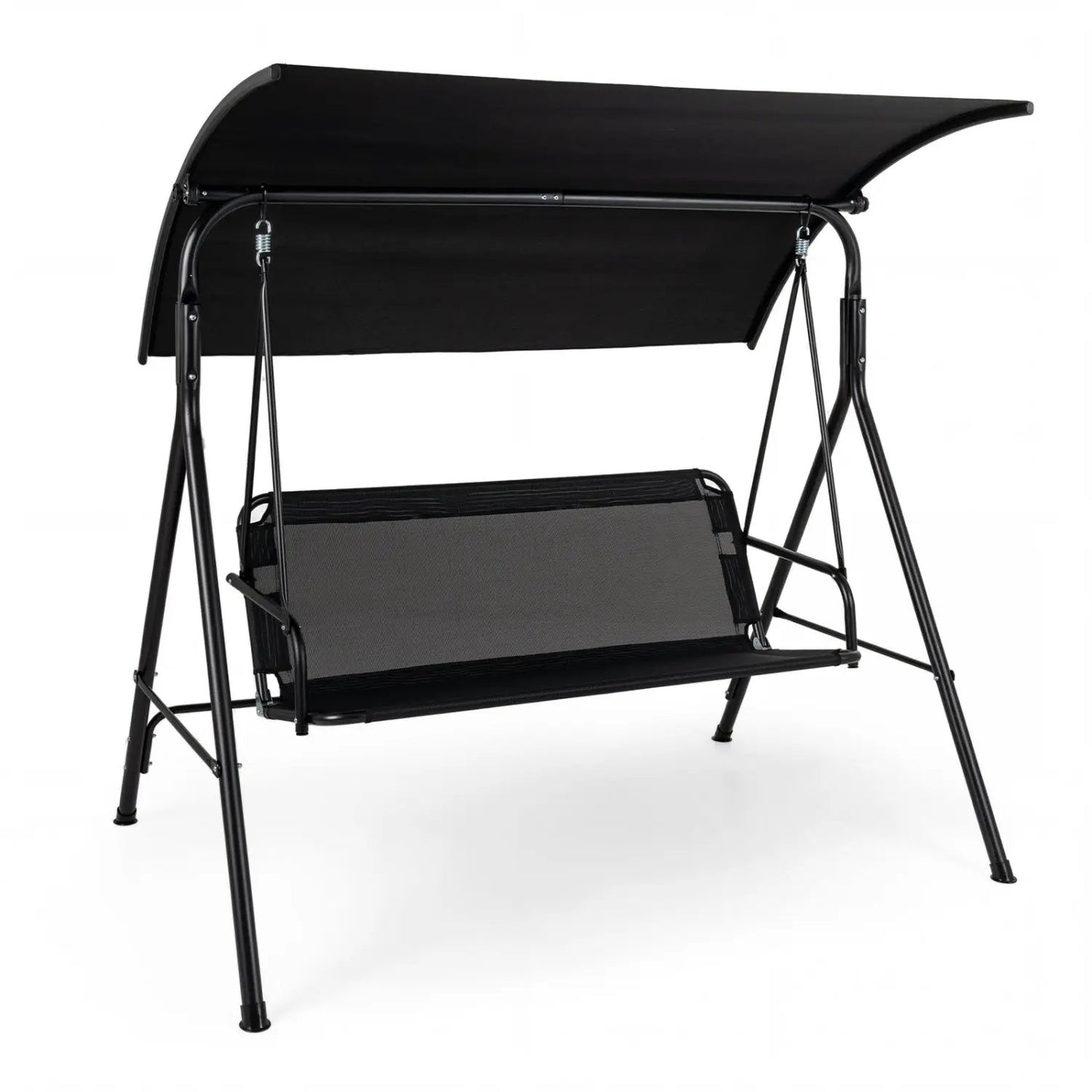 3-Seat Patio Swing Chair With Adjustable Canopy