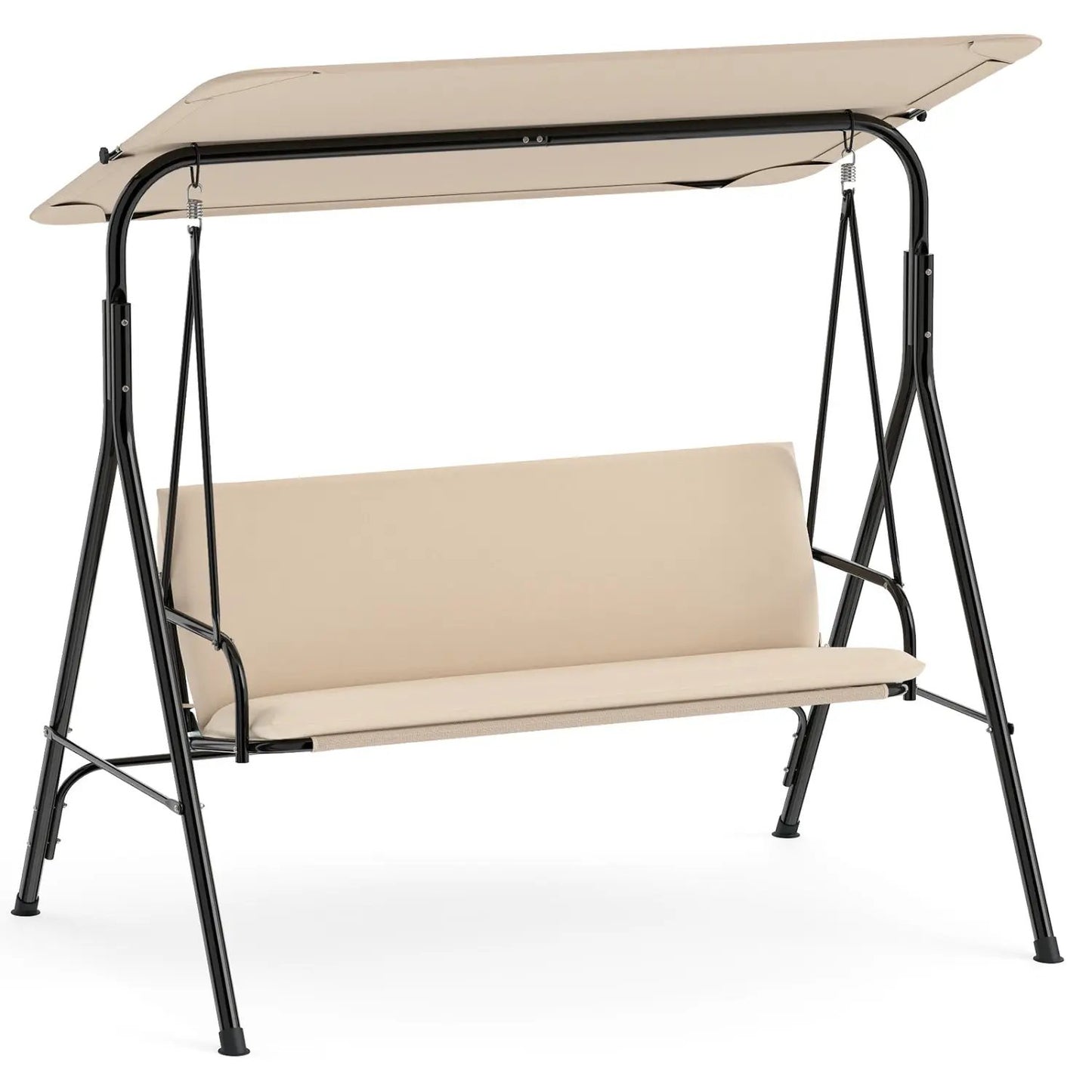 3-Seat Patio Swing Chair and Adjustable Canopy