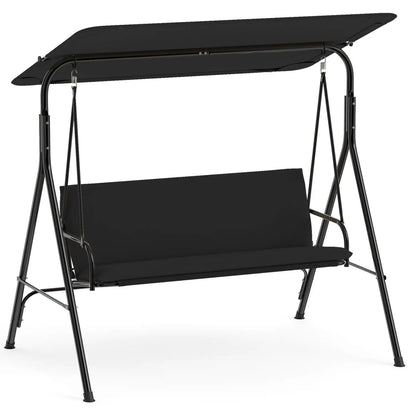 3-Seat Patio Swing Chair and Adjustable Canopy