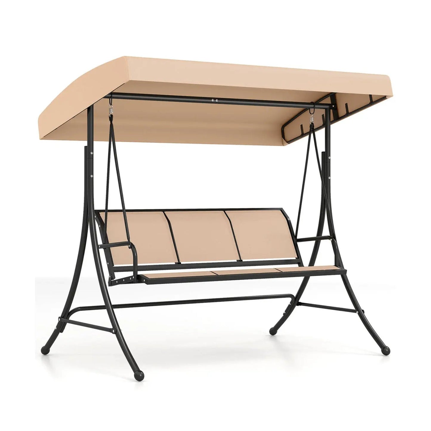 3 Seat Patio Swing Chair With Adjustable Canopy