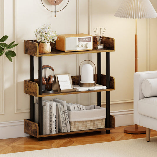 3-Tier Bookshelf with Anti-Tipping Kit and Industrial Storage Unit for Living Room - Tampa Home & Garden Store