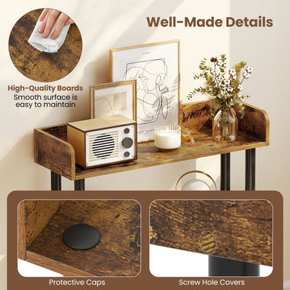 3-Tier Bookshelf with Anti-Tipping Kit and Industrial Storage Unit for Living Room