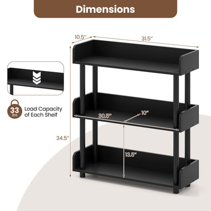 3-Tier Bookshelf with Anti-Tipping Kit and Industrial Storage Unit for Living Room