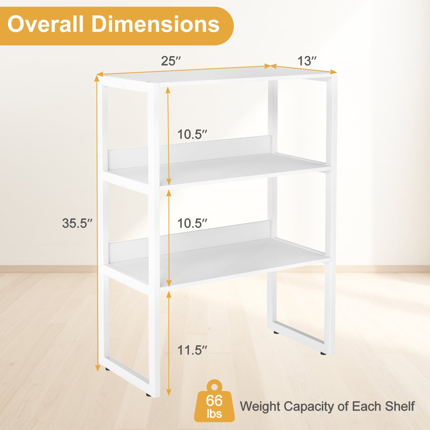 3-Tier Countertop Storage Hutch bookcase by DirectDeals, white frame on Tampa Home & Garden Store