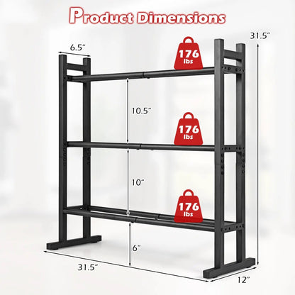3 Tier Dumbbell Rack with 529 lb Capacity