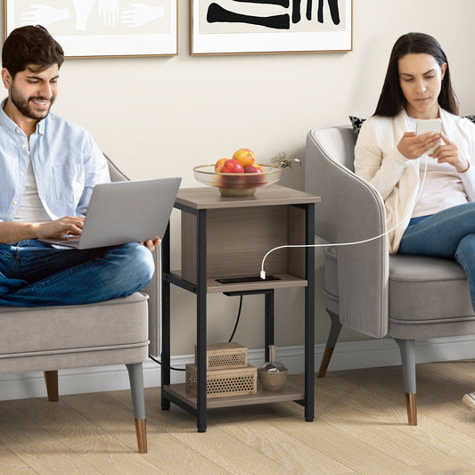 3-Tier End Table with USB Ports & Power Outlets-1 Piece - Tampa Home & Garden Store
