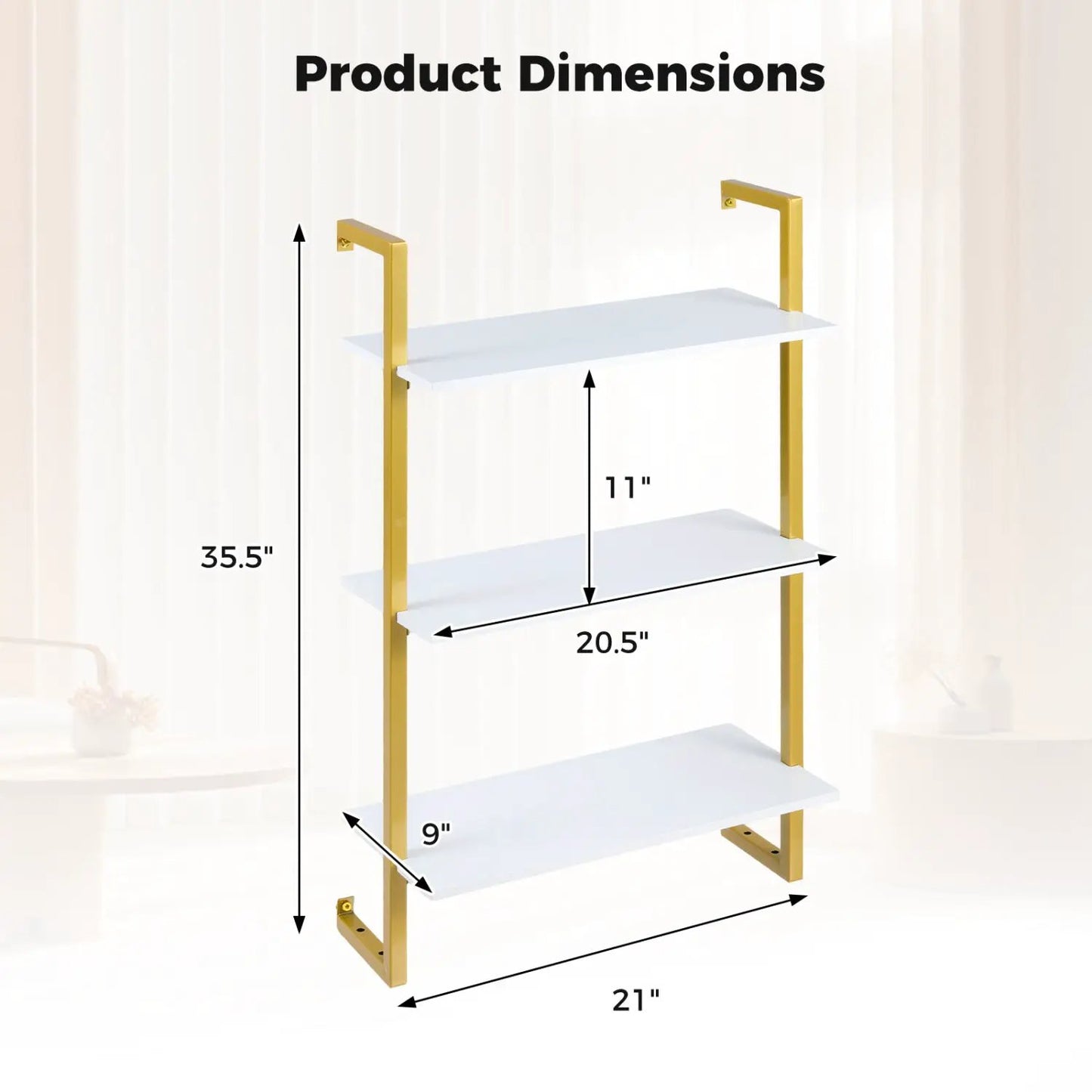 Three Tier Floating Shelf for Kitchen and Living