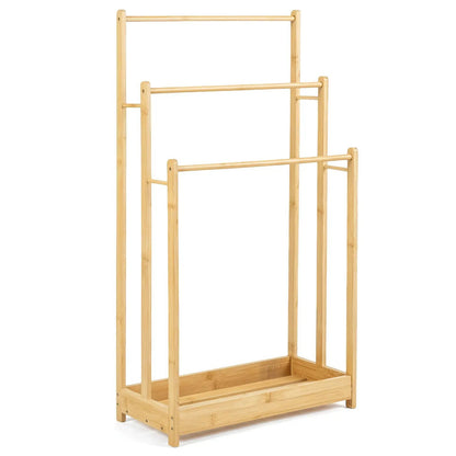 Three Tier Bamboo Towel Rack and Storage Shelf
