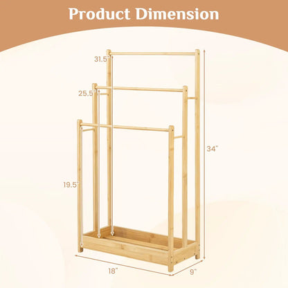 Three Tier Bamboo Towel Rack and Storage Shelf
