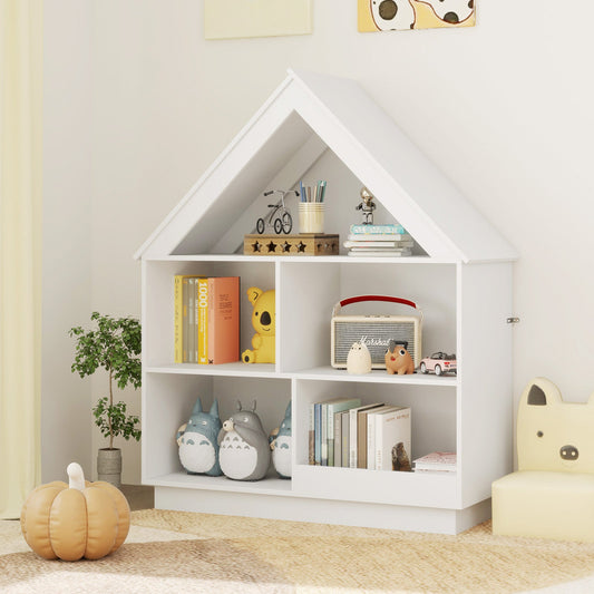 3-Tier House-Shaped Toy Storage Organizer with Open Shelves - Tampa Home & Garden Store