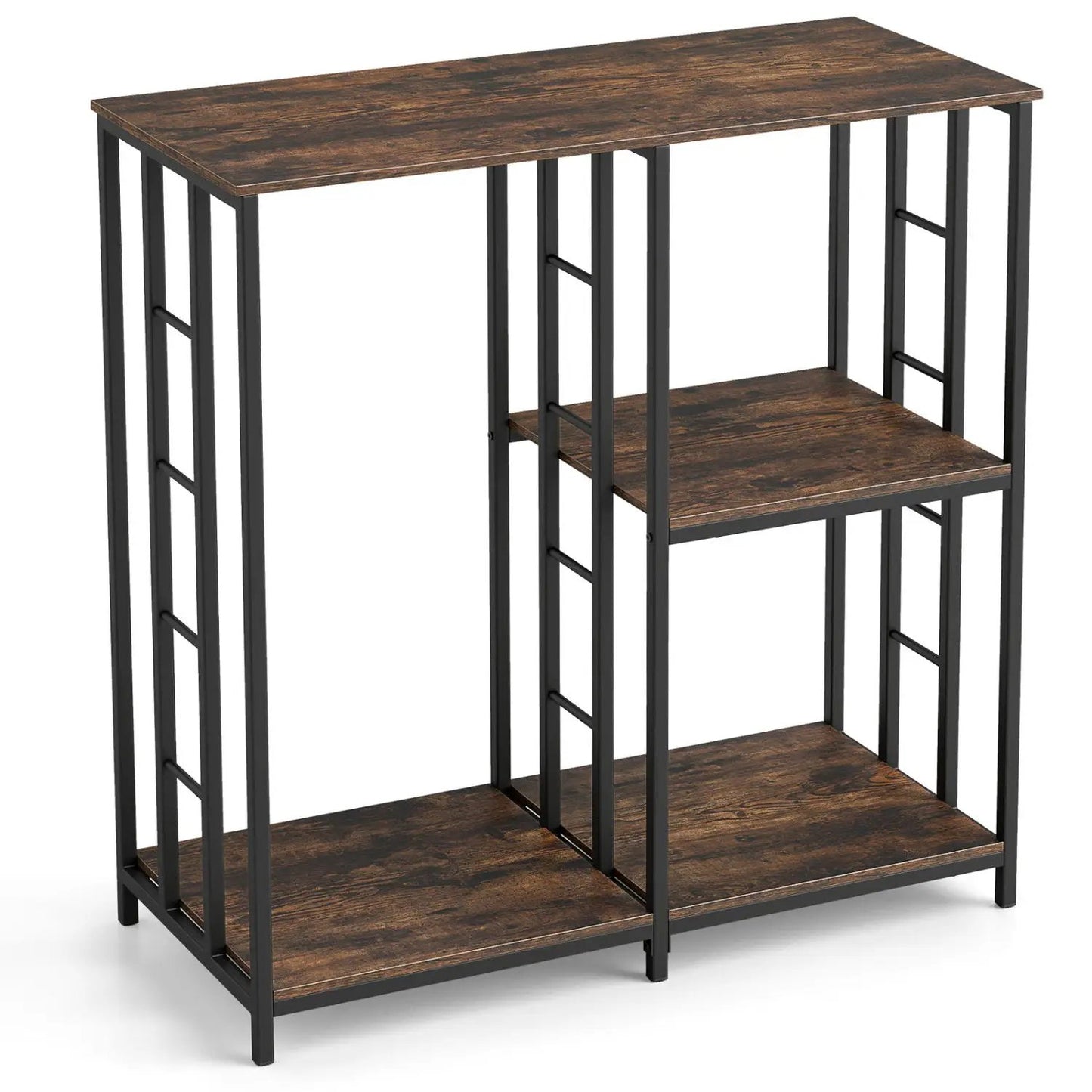 3 Tier Baker Rack with Open Shelves Rustic Brown