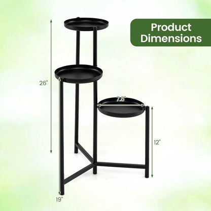 Three Tier Metal Plant Stand Corner Flower Pot