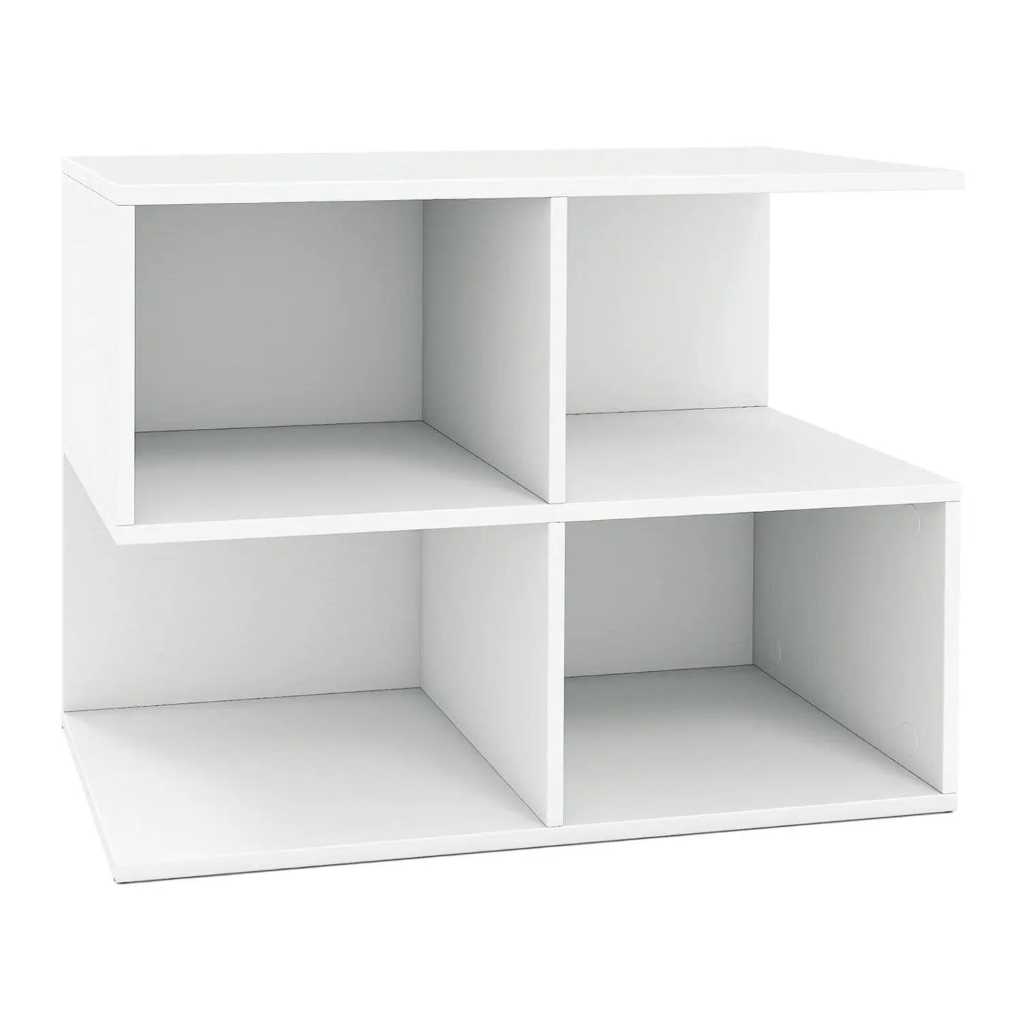 3 Tier S Shaped End Table With 4 Storage Cubes