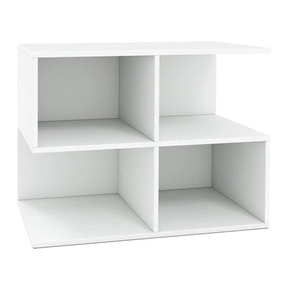 3 Tier S Shaped End Table With 4 Storage Cubes