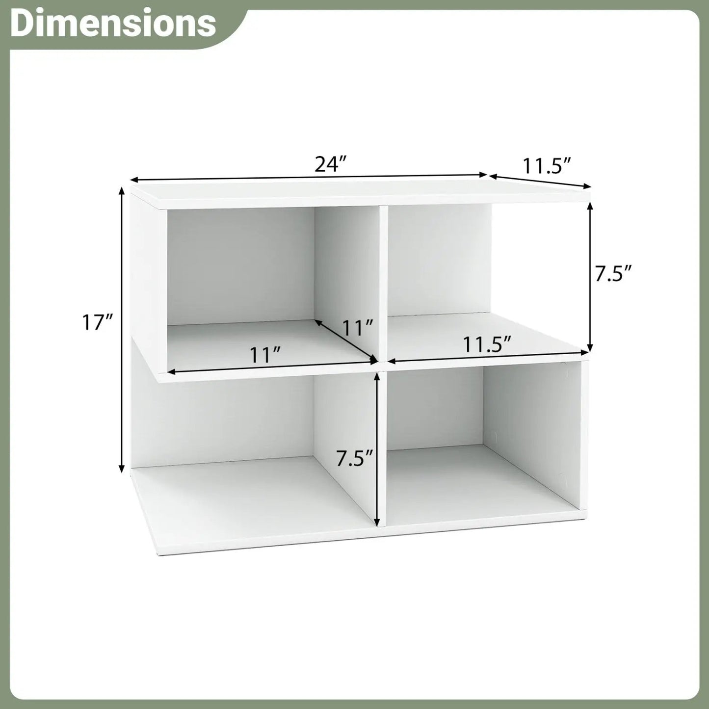 3 Tier S Shaped End Table With 4 Storage Cubes