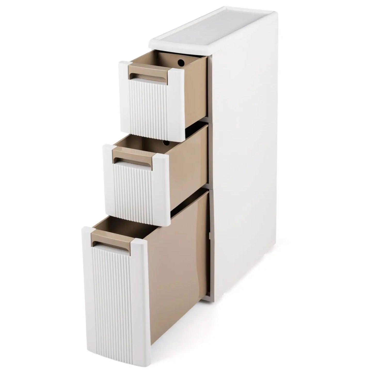 Narrow Storage Cabinet With Drawers and Dividers
