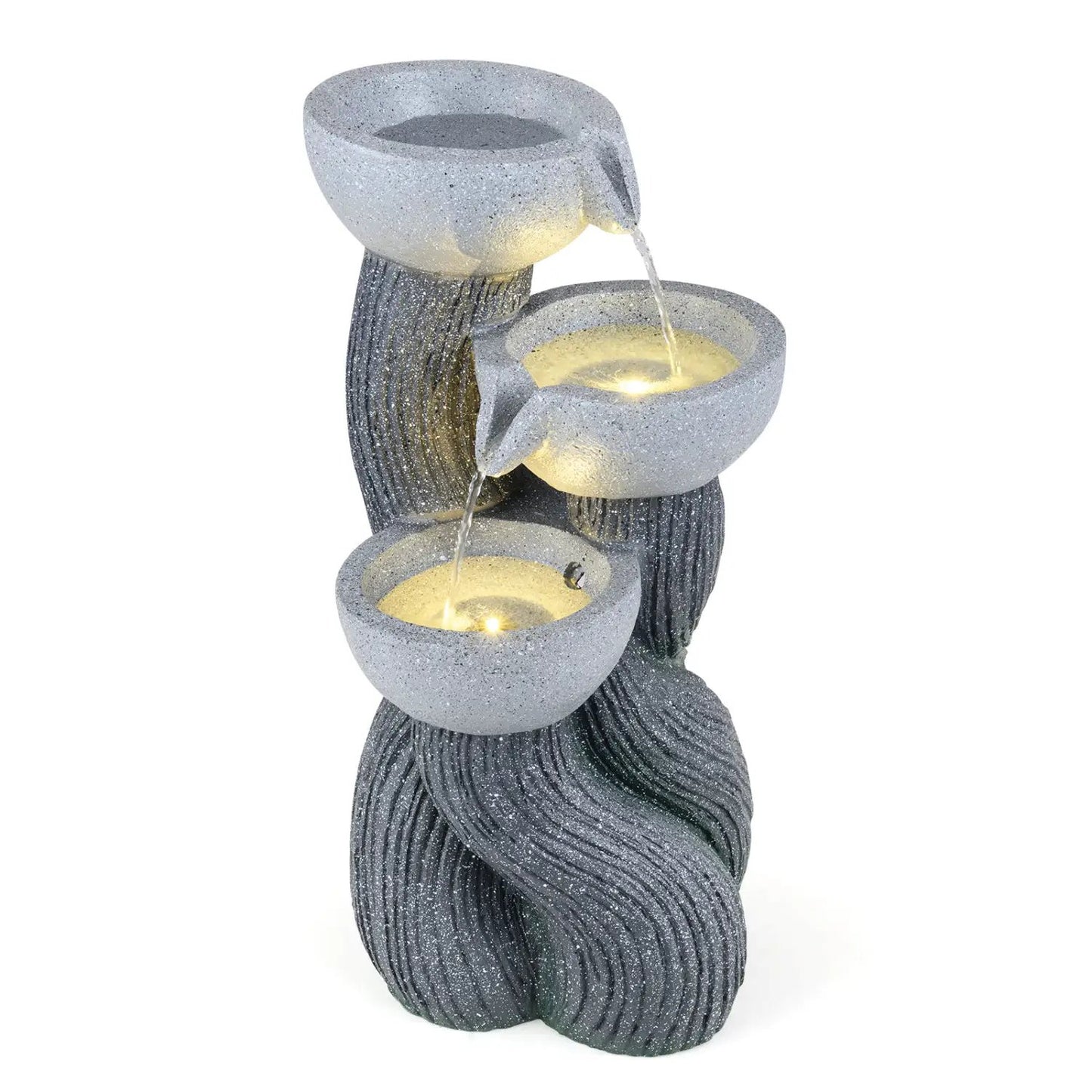 3 Tier Outdoor Water Fountain with LED Lights