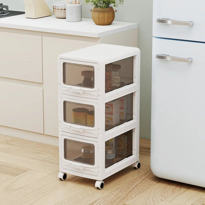 Rolling Storage Cart With Lockable Wheels