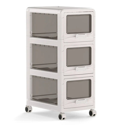Rolling Storage Cart With Lockable Wheels