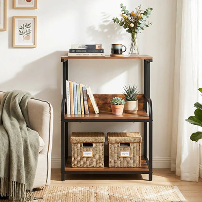 3-Tier Mobile Printer Stand with Adjustable Shelf