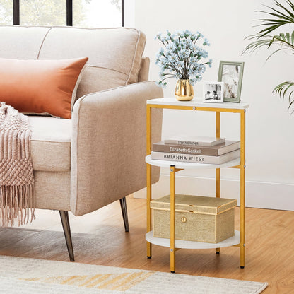 3-Tier Round End Table for Small Space and Bedroom Room