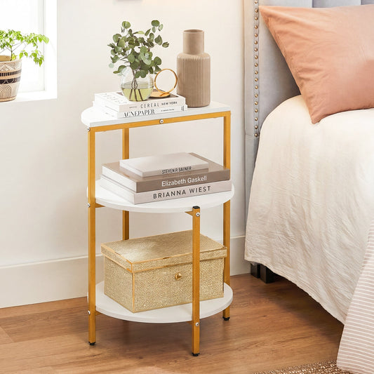 3-Tier Round End Table for Small Space and Bedroom Room - Tampa Home & Garden Store