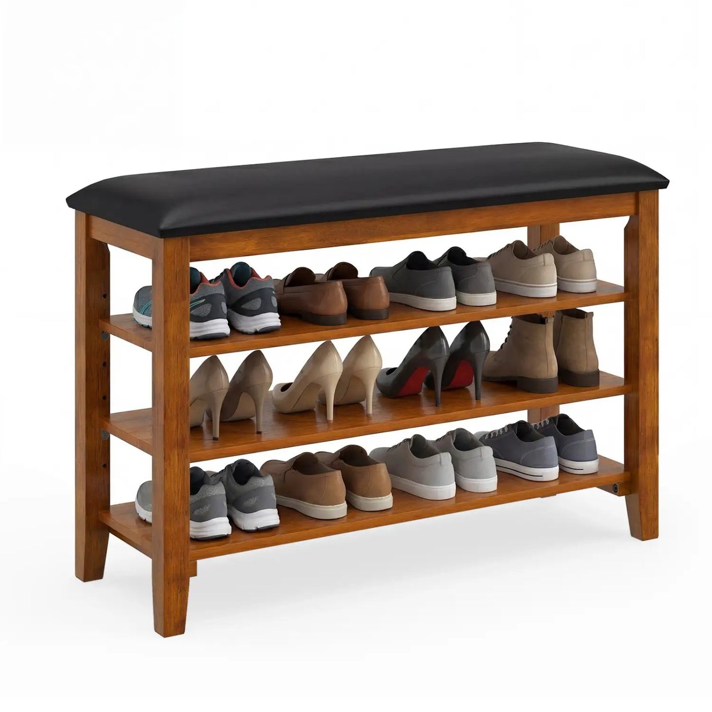 3-Tier Shoe Rack Bench With Adjustable Shelves