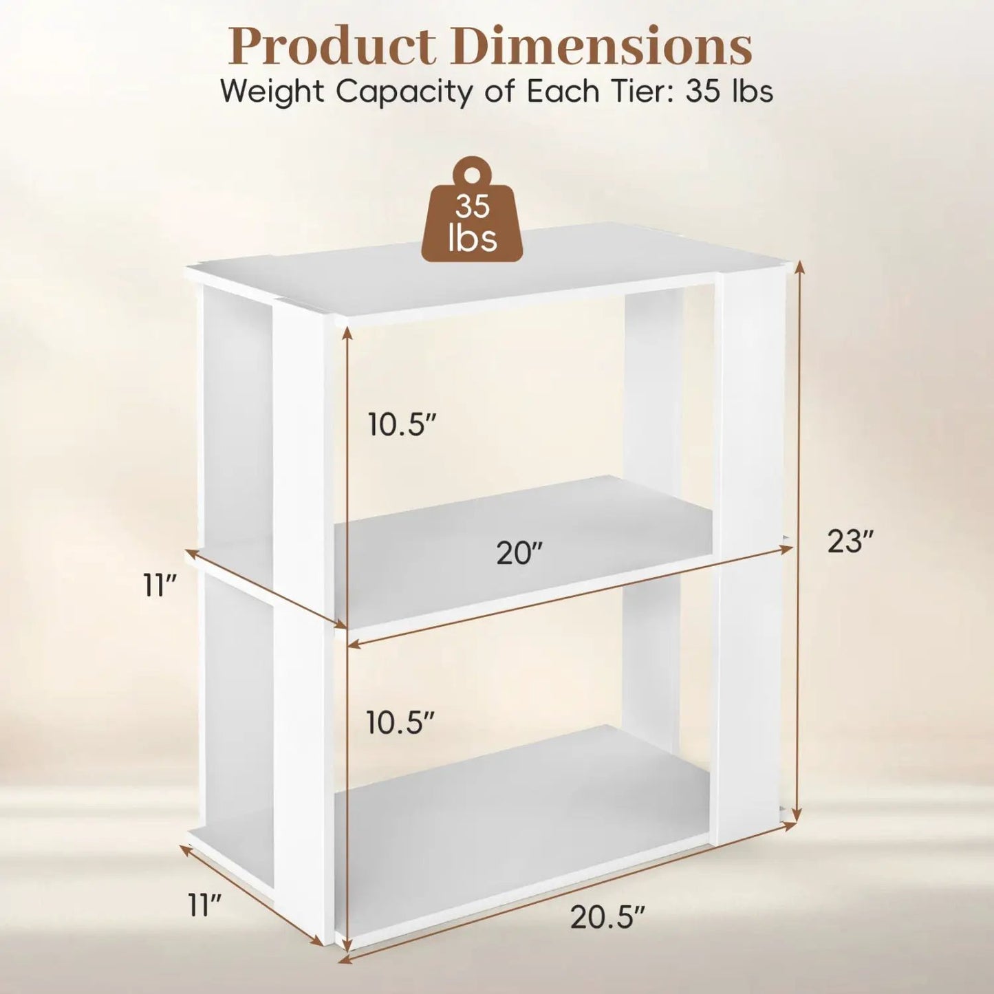 Three Tier Shoe Rack With Anti Tip Design White