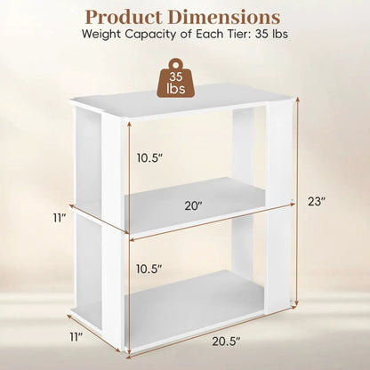 Three Tier Shoe Rack With Anti Tip Design White