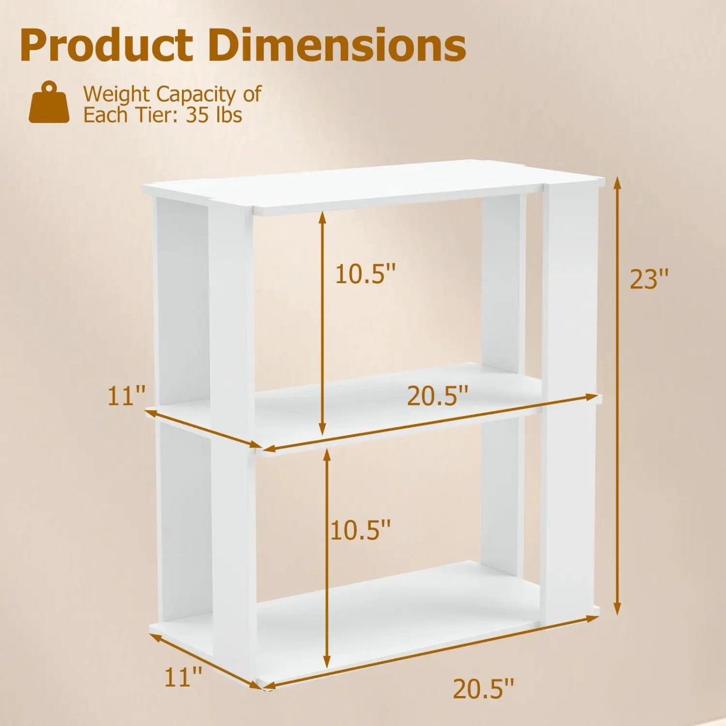 3-Tier Stackable Shoe Rack Set of 2 White