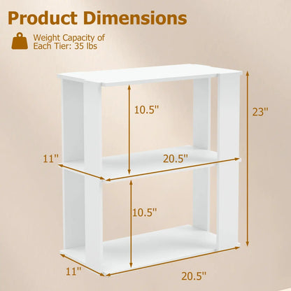 3-Tier Stackable Shoe Rack Set of 2 White