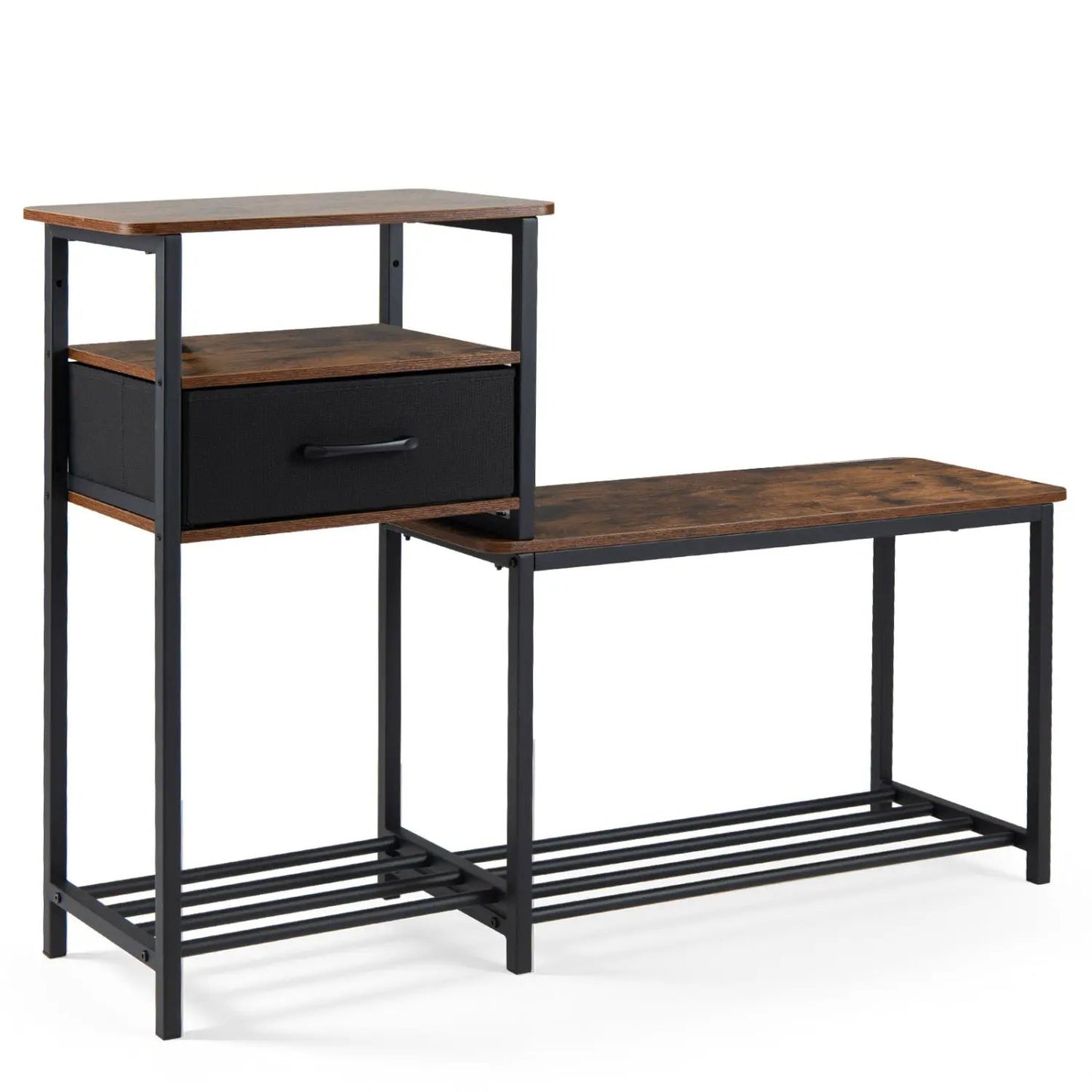 3 Tier Shoe Storage Bench with Drawer and Frame