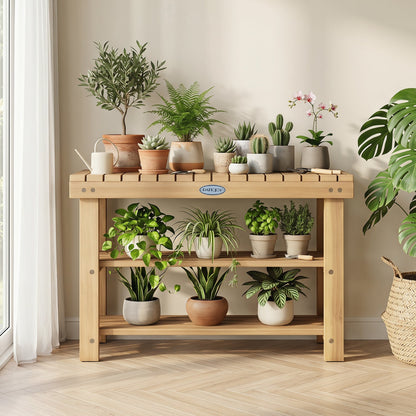 Three Tier Solid Wood Shoe Rack with Slats