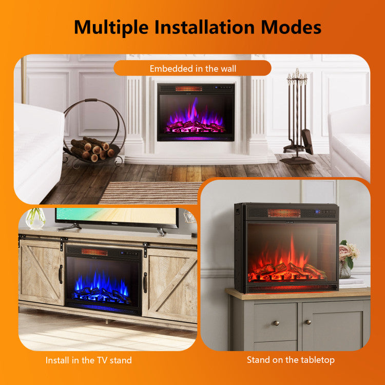 28" Electric Fireplace with Remote