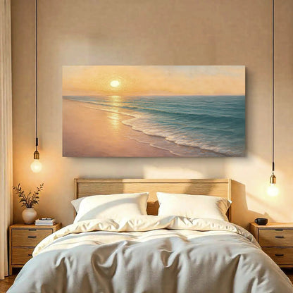 Beach Shoreline Coastal Wall Art IV canvas by Tailored Canvases in warm sunset tones on Tampa Home & Garden Store