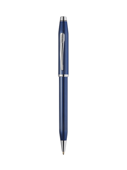 Century II cobalt blue ballpoint pen by A.T. Cross with engraved diamond-pattern clip on Tampa Home & Garden Store