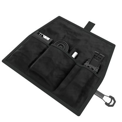 KOM Cycling Saddle Roll black fabric saddle bag with pockets and elastic straps on Tampa Home & Garden Store